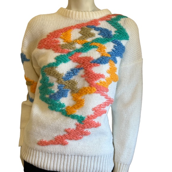 {Fabe} Vintage FaBE Silk/Angora 80's-90's Sweater Small - Picture 2 of 8